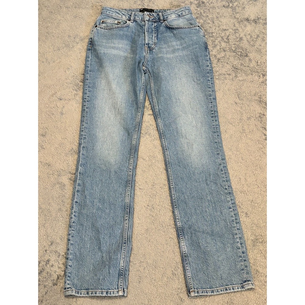 Asos Design Jeans Womens 26/32 Medium Wash Button Fly Denim Blue Straight